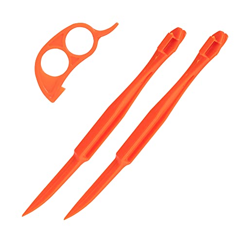 Soft Home Premium Plastic Orange Peeler Lemon Citrus Peel Cutter Vegetable Slicer Fruit Tools (Long Handle Type Orange 2 Pack;Mouse Type Random Color 1 Pack） #TOP23