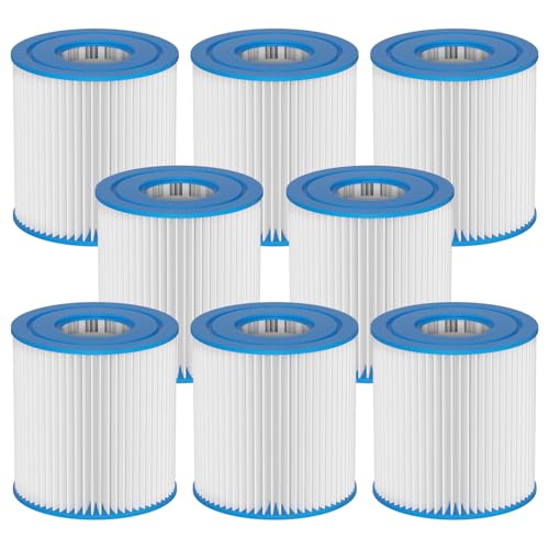 Vickmons 29007E Type H Pool Filter Cartridge Replacement Compatible with Intex 330 GPH Filter Pump, 28201, 28201EH, 28601EG, 28701EH Above-Ground Swimming Pools (8 Pack) by Vickmons - Used condition - US$23.74