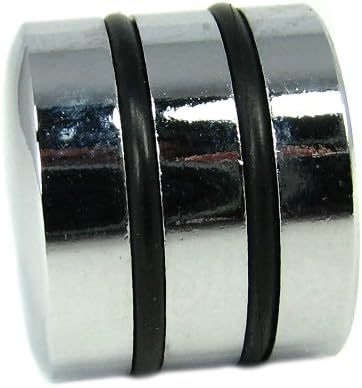 2-pack Potentiometer Knobs: Dome-Top Knurled Chrome with Speed Rings