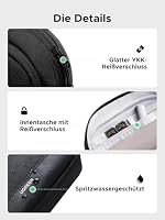 UGREEN Reise Kabeltasche Organizer Wasserfest Tech Pouch Schwarz(M) – Ansicht 7