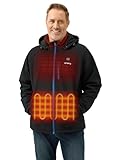 ORORO Men's Heated Jacket with 4 Heat Zones and Battery Pack, Heating Jacket for Hiking Camping Outdoors (Black, 2XL)