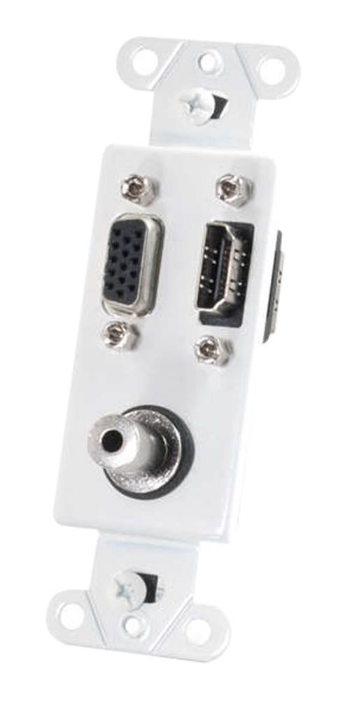 Placa de pared HDMI VGA audio C2G 41031 conector empotrable Decora blanco 1