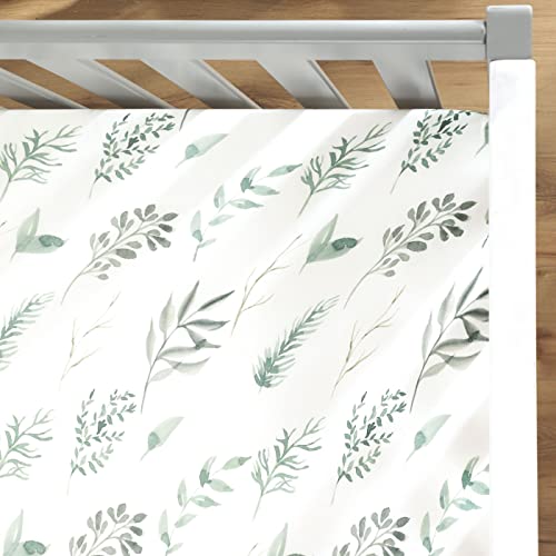 Stretchy Ultra Soft Jersey Knit Fitted Crib Sheets Set 2 Pack, Fit All Standard Crib Mattress Pads, Breathable Crib Sheet For Girls, Watercolor Daisy Flowers #TOP4