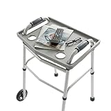 Walker Tray Table with 2 Cup Holders - Universal Trays for Standard Folding Walkers - Home Mobility Accessories by Bluestone (Gray)