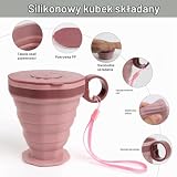 LFBEST 2 sztuki składane kubki silikonowe, 220 ml składane kubki podróżne z hermetyczną pokrywką, wielokrotnego użytku przenośne kubki silikonowe zestaw na piknik, kemping, wędrówki, podróże