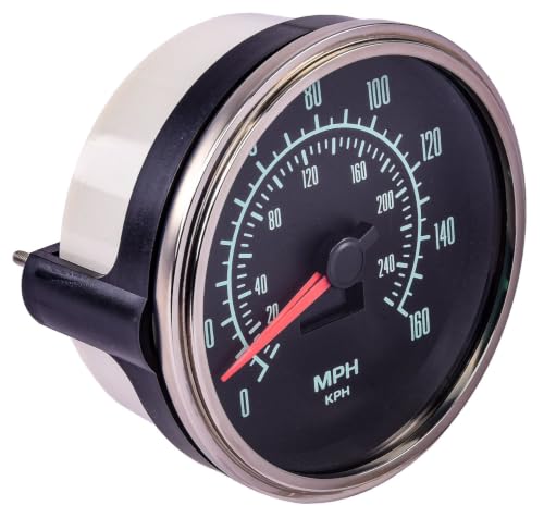 Image of Speedometer, Retro Style [5 in. Dia., 0-160 mph] | 0-160 mph, 5 in. Diameter, 270-degree Stepper Motor, Through Dial LED, Black Gauge Face