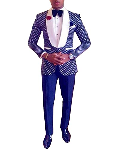 Smoking homme à revers châle à pois chic pour les soirées de gala mondaines