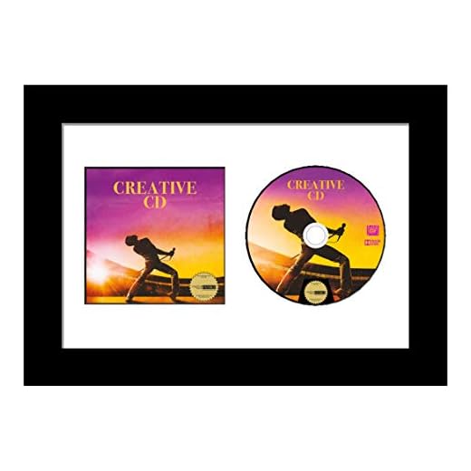 Creative Picture Frames 8" x 12" CD Music Frame with White Matting Displays Disc and Cover Self Standing or Wall Display