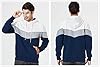 LBL Men's Hoodies Contrast Color Casual Pullover Outwear Comfort Hooded Sweatshirts with Kangaroo Pocket White L #1