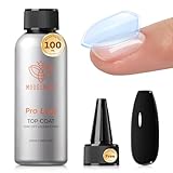 modelones Gel Top Coat, 100ml No Wipe Extra Glossy Top Coat Gel Nail Polish Long-Lasting High Gloss Bulk Salon Grade Top Coat Refill Clear Nail Polish, for Nail Techs, Manicure Stores & DIY