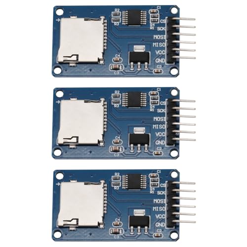 Heevhas módulo de cartão micro SD 3,3 V 5 V com interface SPI módulo leitor de cartões de memória micro SD módulo adaptador de cartão micro SD com chip de conversão de nível (3 peças)