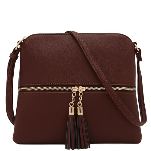 Image of Lightweight Medium Crossbody Bag with Tassel