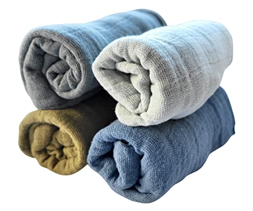 Pippi Baby Spucktücher Mulltücher 4er Pack (Blue Ocean)