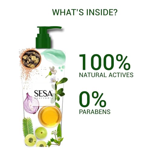 Image of SESA Ayurvedic Anti Hairfall Shampoo For Dry And Frizzy Hair Reduces Hairfall Made With 6 Ayurvedic Herbs Paraben Free Shampoo - 500ml + 500 ml