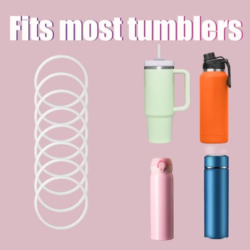 8 Pcs Replacement Gasket for Hydro Flask Wide Mouth Flip Lid Cap, for Hydro Gaskets Seals, Silicone Gasket O Ring for Water Bottle Lid, Rubber Seal Stoppers for Hydroflask Gasket Seal Rings+Tweezer