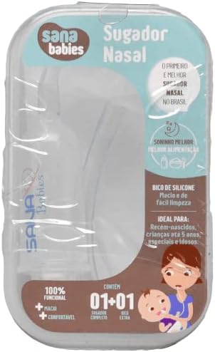 Sugador Nasal Estojo + 3 Bicos, Sana Babies, Translucido, Único,