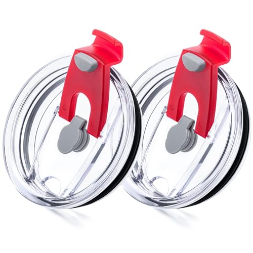 Soledea Coperchio per bicchiere da 590 ml, coperchi di ricambio compatibili per bicchieri YETI da 16/20/708,7 g, tazza da 680,4 g e Lowball 2.0 Rambler da 283,5 g, confezione da 2 coperchi per tazze