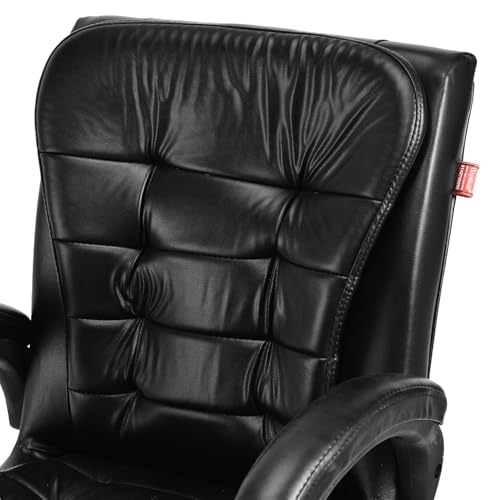 Image of GOYALSON Leatherette Double Cushion Office Guest Chair Sleek, Comfortable Seating for Visitors in Lobby, Reception (4, Black, Double Pipe Chrome Steel Frame)