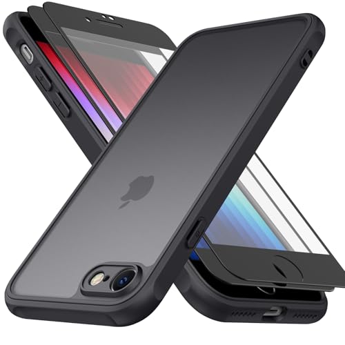 �y1+2���K���X�t�C�����ziPhone SE/SE2/S3/7/8�p �P�[�X �ϏՌ� �K���X�t�C����2�� ������\�� ���ς��ɂ��� �ϋv�P�[�X �K���X�t�B����2���t�� �A�C�z�� SE�p�ی�P�[�X ��������