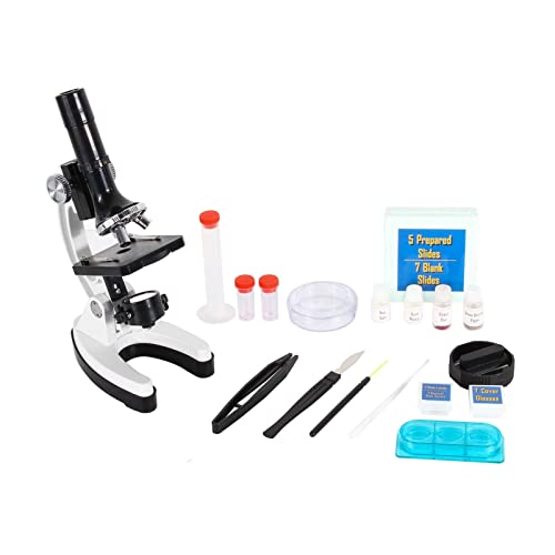 Microscopio de 1200x con fuente luz HD y ocular grande educativo