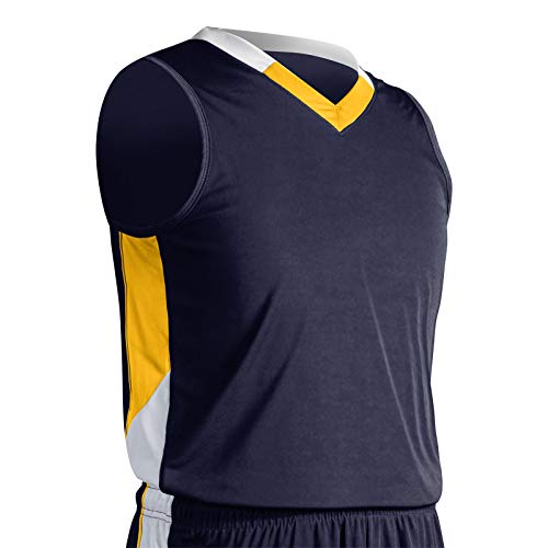 Image of CHAMPRO Basketball Referee Officials Dri-Gear Black White Jersey Shirt XS-3XL