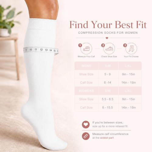 Image of Laite Hebe 4 Pairs-Compression Socks for Women&Men Circulation-Best Support for Nurses,Running,Athletic