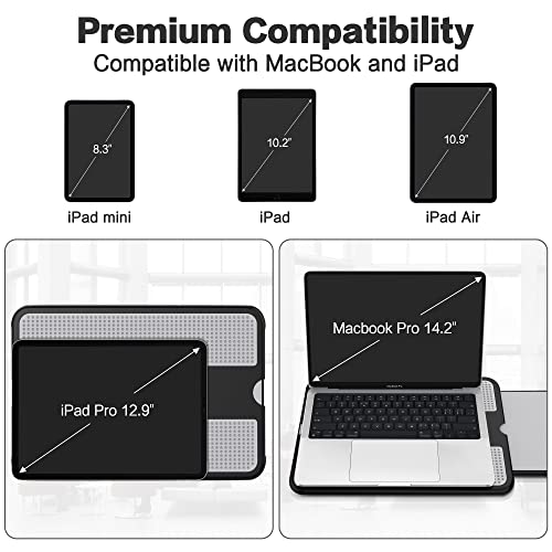Abovetek Portable Laptop Lap Desk W/ Retractable Left/Right Mouse Pad Tray, Non-Slip Heat Shield Tablet Notebook Computer Stand Table W/ Sturdy Stable Cooler Work Surface For Bed Sofa Couch Or Travel #TOP3