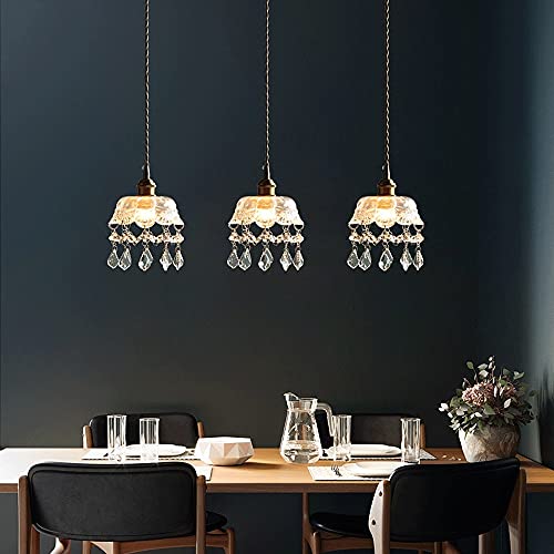 Lustre en cristal E27 suspension fleur à hauteur réglable - 3