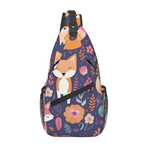 Sac à dos à bandoulière floral noir avec fermeture éclair en taille unique