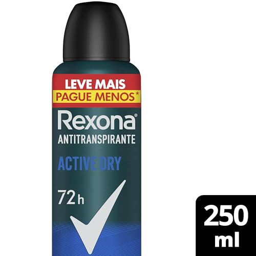 Antitranspirante Aerossol Active Dry Rexona Men 250Ml Leve Mais Pague Menos, Rexona (A embalagem pod