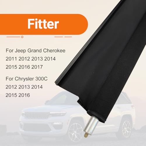 Car Panorama Sunroof Sunshade Curtain Cover Assembly Replace Heat Insulation Sun Visor Roller Blind for Jeep Grand Cherokee 2011-2017 for Chrysler 300C 2012 2013 2014 2015 2016 (Black) by YIFOUM - Used condition - Image 3