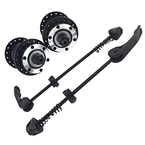 Donsp1986 Bicycle Axle Wheel Hub - 36H Front And Rear Bike Hub Set, Aluminum Alloy Quick Release Lever Skewers Axle, 1 Pair (Black) #TOP5