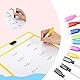 ACONDE 10 Stück Dry Erase Taschen, Wiederverwendbare A4 Trocken Abwischbare Taschen mit 10 Whiteboard-Stiften，2 Radiergummis und 2 Edelstahl-Ringe, für Büro und Schule