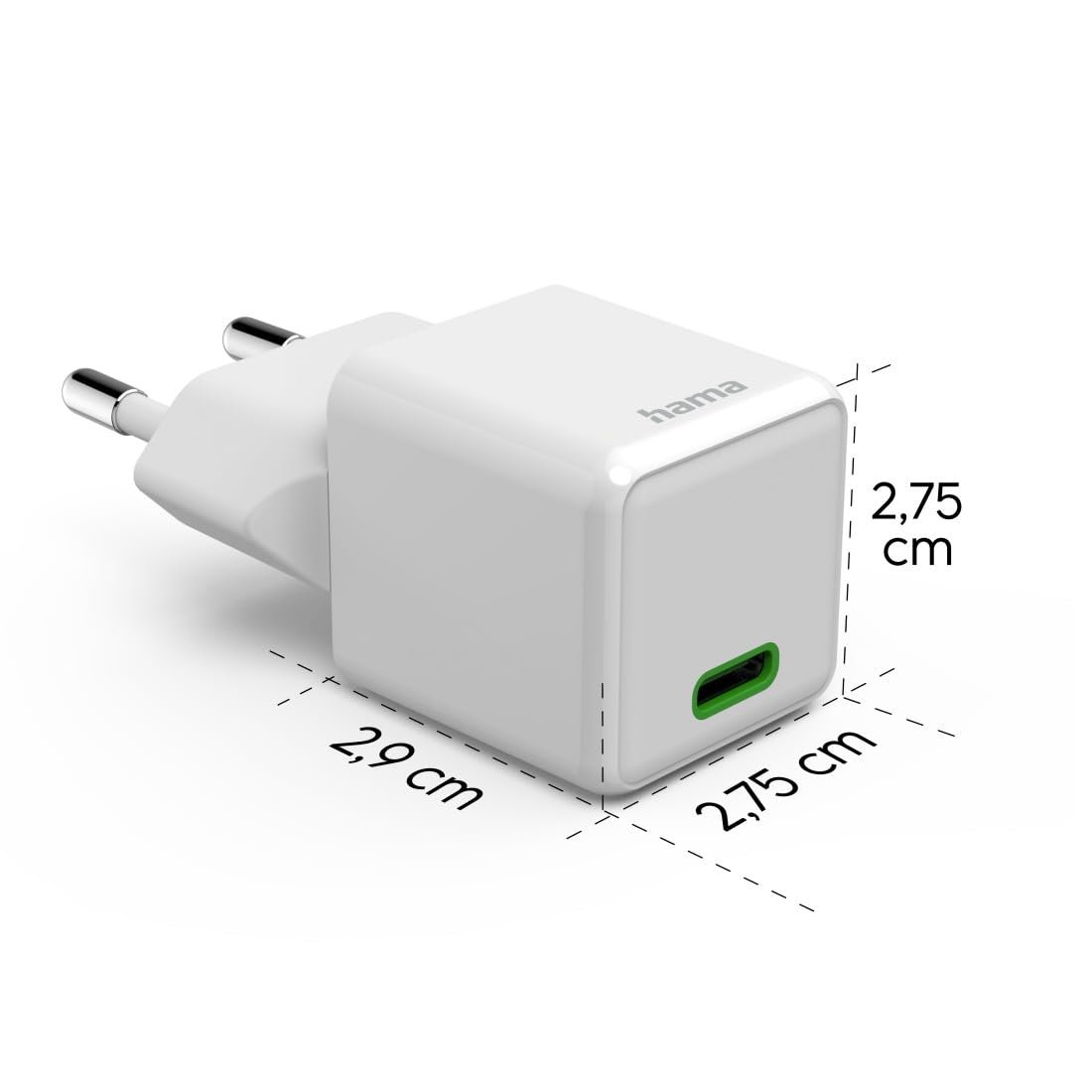 Hama Ładowarka sieciowa 20 W mini 1x USB C (kompaktowa, szybka, do ładowania telefonu, Quick Charge, Power Delivery, mała, szybkie ładowanie) biała