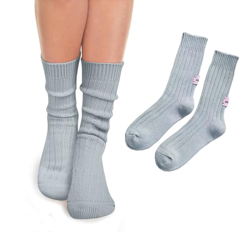 Benefeet Sox Crew Socks for Women Retro Cotton Ribbed Knit Casual Socks Solid Color Athletic Sock