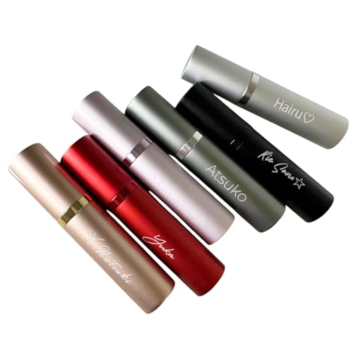 アトマイザー 香水 5ml 詰め替え 名入れ プレゼント おしゃれ かわいい レディース メンズ ミニボトル コンパクト 旅行 パフューム 底部充填 漏れない 小さい 大容量 ノズル ボトル コンパクト ミニ 軽量 携帯 簡単 霧噴射 クイックアトマイザー ワンプッシュ (シルバーピンク, 名入れあり)