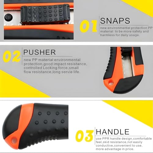 Image of Urban Elite 18mm Utility Cutter Set | 2 Retractable Cutters with 20 Replacement Blades | Auto-Lock Design | Comfortable Grip | For Home, Office, DIY & Packaging