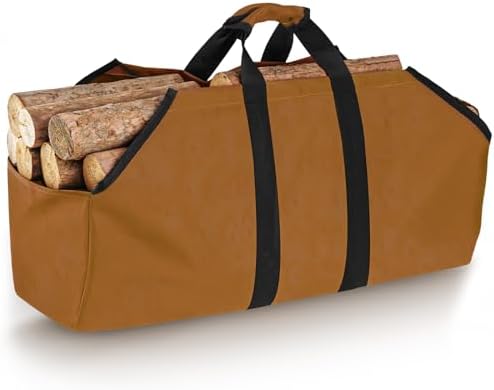 Amazon.com: INNO STAGE Heavy Duty Wax Canvas Log Carrier Tote,Large ...
