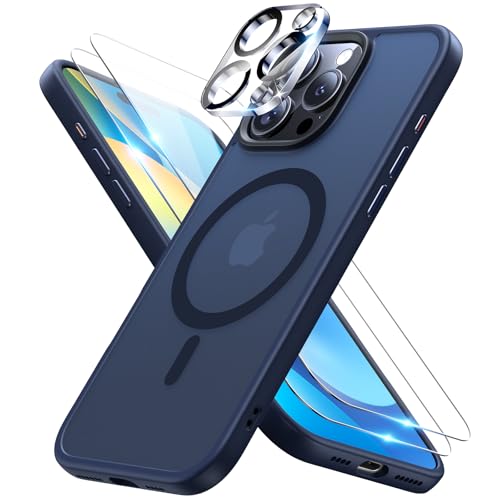 Protégez votre iPhone 16 Pro Max des chutes avec la coque MagSafe bleue et ses 3 verres