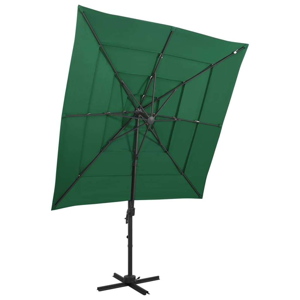 Parasol przeciwsłoneczny z aluminiowym masztem, 4-warstwowy, 250 x szarobrązowy (taupe), parasol ogrodowy z korbą, nachyleniem i ochroną przed promieniowaniem UV, na taras, balkon, do ogrodu