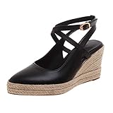 Luckycat Sandalias con Plataforma para Mujer Sandalias Mujer Cuña, Verano Plataforma Punta Cerradas Bohemias Zapatos De Tacón Alto Alpargatas De Playa Fiesta