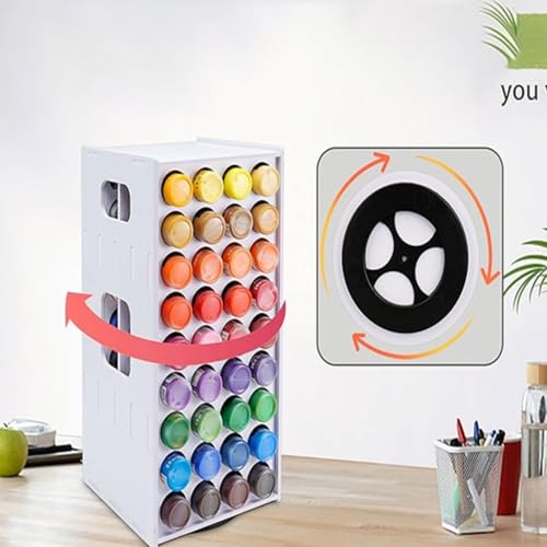Image of 2Pack Acrylic Paint Organizer,Paint Storage with 72 Holes 2oz Craft Paints Rack for Apple Barrel Art Supplies