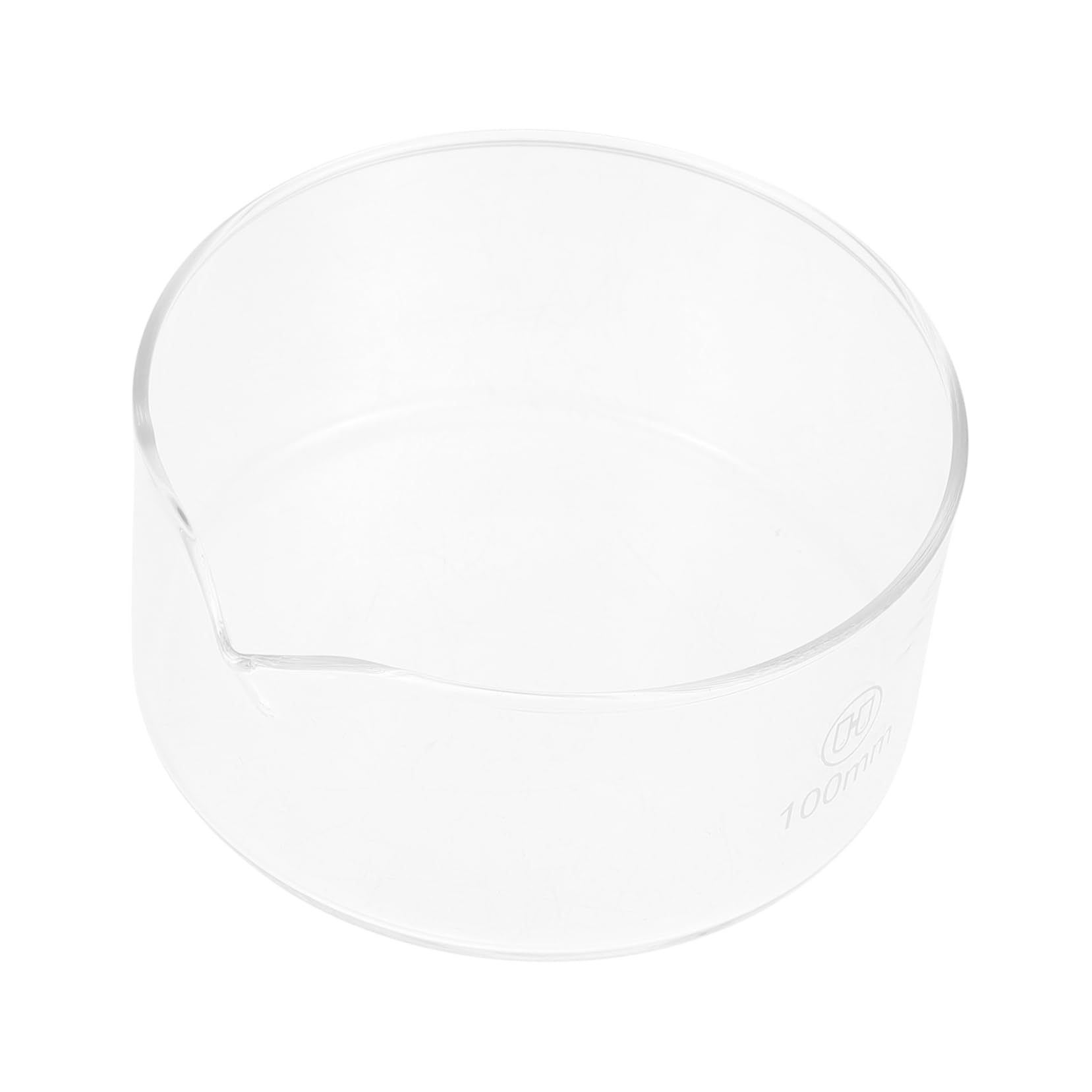 KICHOUSE Crystallizing Supplies Glass Crystallizing Dish Lab Measuring Cup Heatproof with Spout Flat Bottom Design