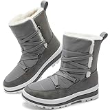 Rominz Women's Winter Snow Boots Waterproof Black Fur...