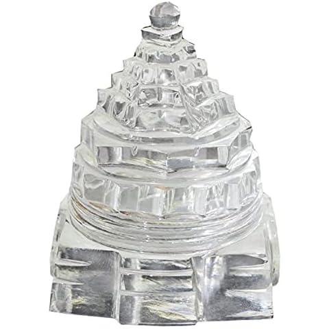 Radhna SpritualRadhya Sphatik Shree Yantra/Crystal shri Yantra 100% Pure (Original) for Pooja, Laxmi Shri Yantra, Shree Yantra, Crystal shri Yantra Cover