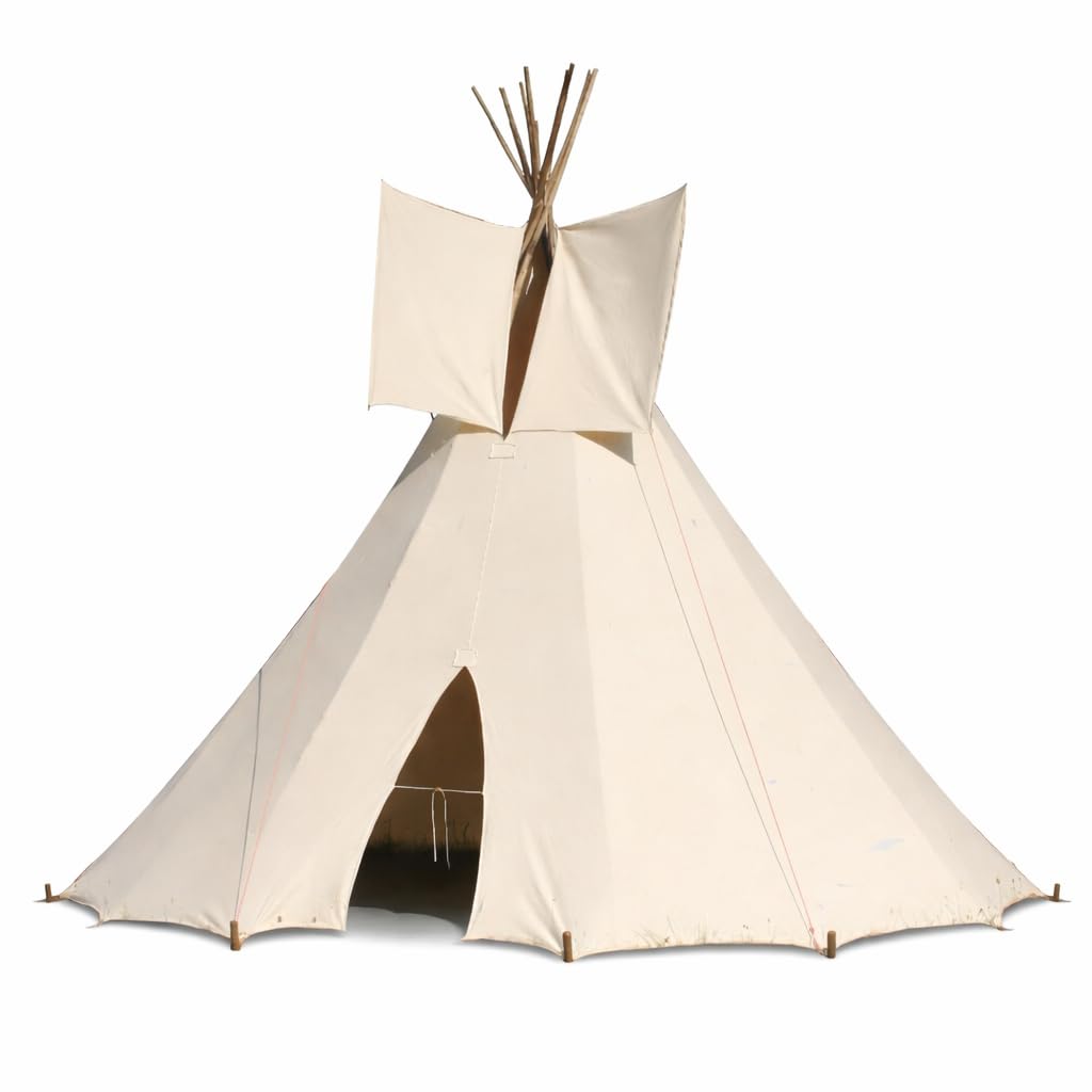 großes Kinder Tipi Kinderzelt Indianer Spielzelt Spielhaus Zelt Tipi Zelt, Naturfarben, Outdoor und Garten Gartenhaus Cowboy Pferd Hobby Spiel und Spaß
