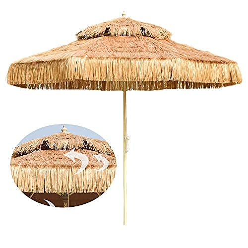 Parasol de jardin inclinable avec manivelle protection pluie pour terrasse