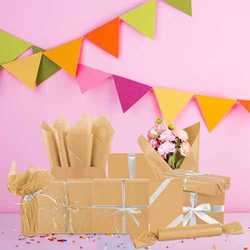 Miniatura 5 de Morcheiong - 60 Hojas De Papel De Seda Marrón Multicolor, Para Envolver Regalos, Papel De Seda En Gran Cantidad, Para Diy, Cumpleaños, Boda, Vacaciones, Manualidades, Decoración, Fiesta
