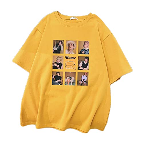 LAIKETE Kpop Boys BTS T-Shirt Unisexe Manches Courtes Crewneck Casual Chemisiers Jimin V Jung Kook Suga Jin RM J-Hope Tops Streetwear pour Homme et Femme