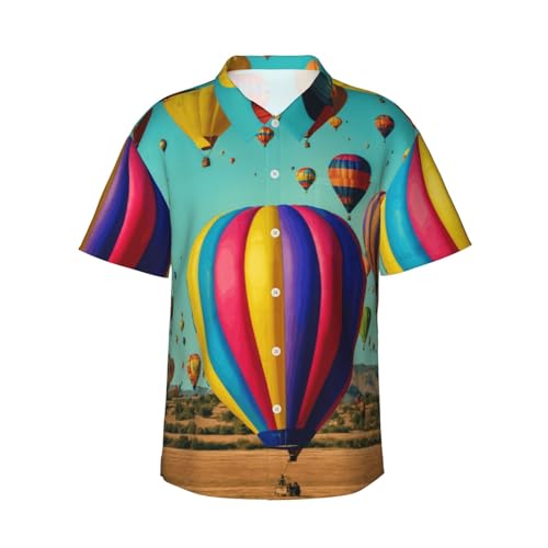 Chemise hawaïenne montgolfière lavande homme en textile léger premium